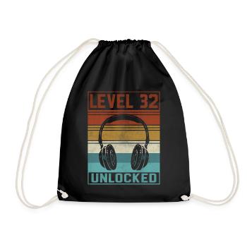 Gamer 32nd Birthday Gamer - Drawstring Bag - black - Front