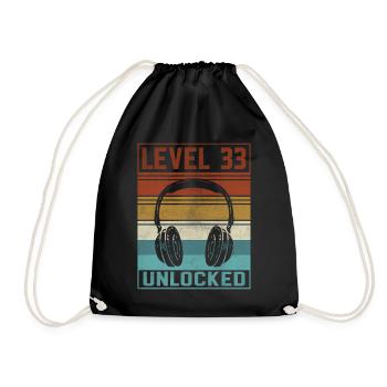 Gamer 33rd Birthday Gamer - Drawstring Bag - black - Front