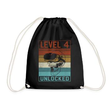 Garçon 4ème anniversaire Gamer - Sac de sport léger - noir - Devant