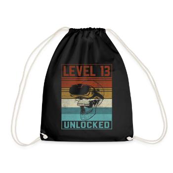 Boy 13th Birthday Gamer - Drawstring Bag - black - Front