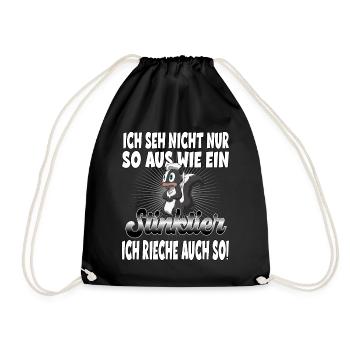 Stinktier Lustige Stinktiere Zootier Geschenk für - Turnbeutel - Schwarz - Vorne