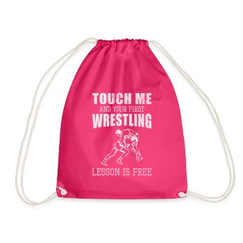 Wrestling Stunde Fan Wrestling Trainer Schaukampf - Turnbeutel - Fuchsia - Vorne