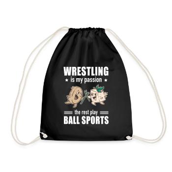 Wrestling Leidenschaft Ballsportarten Gemüse Tofu - Turnbeutel - Schwarz - Vorne