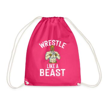 Wrestle Like A Beast Ringer Kampfkunst Pro Wrestle - Turnbeutel - Fuchsia - Vorne