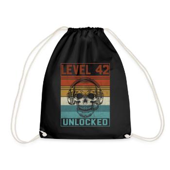 Gamer 42nd Birthday - Drawstring Bag - black - Front