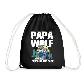 Papa Wolf Leader Of The Pack für einen Papa Vater - Turnbeutel - Schwarz - Vorne