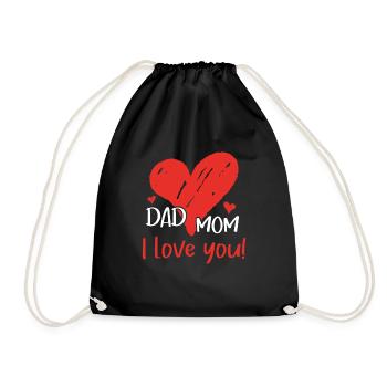 Papa Maman Je t’aime Parents Paternité Maternité - Sac de sport léger - noir - Devant