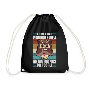 Sarcastique Owl Moody Coffee Lazy Owls - Sac de sport léger - noir - Devant