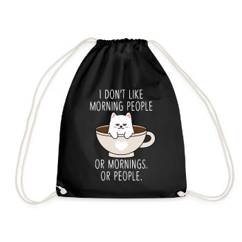 Moody Cat Morning People Café Tired Kitty - Sac de sport léger - noir - Devant