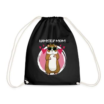 Hamster Mom Hamster Lover Mother Hamster Breeding - Drawstring Bag - black - Front
