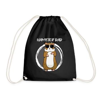 Hamster Dad Hamster Owner Mouse Family Father - Drawstring Bag - black - Front
