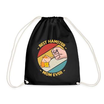 Best Hamster Mom Ever Rodents Pet Owner - Drawstring Bag - black - Front