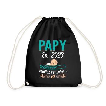 Papy En 2023 Cadeau Naissance Grossesse Humour - Sac de sport léger - noir - Devant