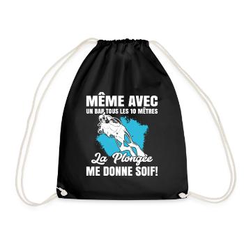 La Plongée Me Donne Soif Mer Cadeau Plongeur Apnée - Sac de sport léger - noir - Devant