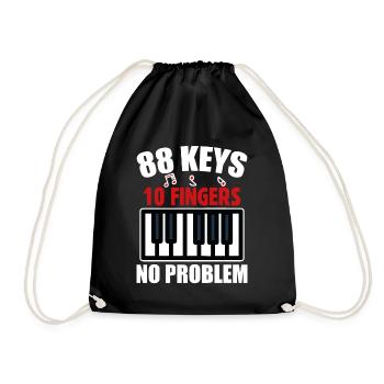 88 Touches Musique Piano Clavier Idée Cadeau Hobby - Sac de sport léger - noir - Devant