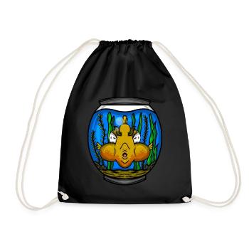Aquarium Gift Aquarist Fish Keeping Lover - Drawstring Bag - black - Front