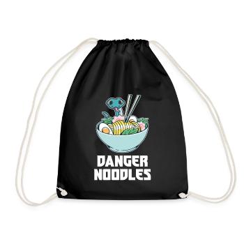 Danger Noodle Suppen Nudeln Ramen Kawaii Schlange - Turnbeutel - Schwarz - Vorne