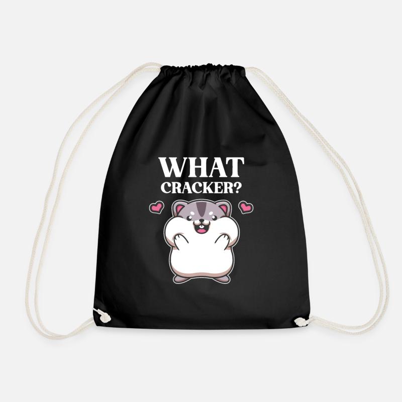 Hamster Hamsterbacken Snacking Snack What Cracker - Turnbeutel - Schwarz