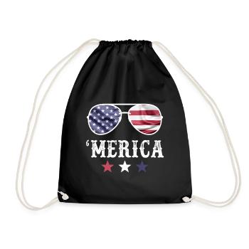 Merica Lunettes de soleil 4 juillet Hommes Femmes Américaine F - Sac de sport léger - noir - Devant