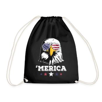 4th of July American Flag USA Sunglasses Merica Ea - Turnbeutel - Schwarz - Vorne