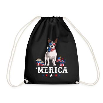 Jack Russell Merica 4 juillet Chien Drapeau américain - Sac de sport léger - noir - Devant