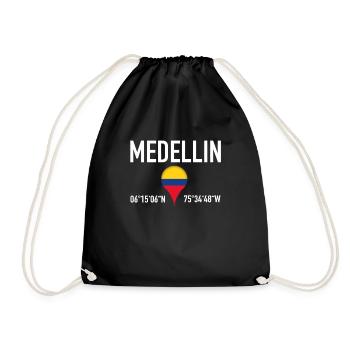 Medellin Breitengrad Standort In Kolumbien - Turnbeutel - Schwarz - Vorne