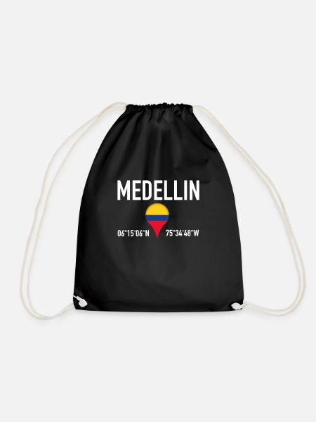 Medellin Breitengrad Standort In Kolumbien - Turnbeutel - Schwarz