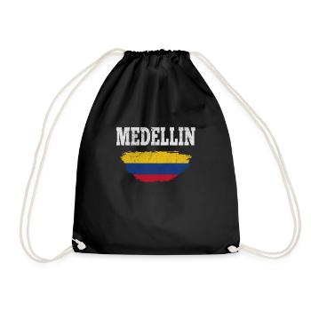Medellin Kolumbien Flagge Kolumbianische Stadt - Turnbeutel - Schwarz - Vorne