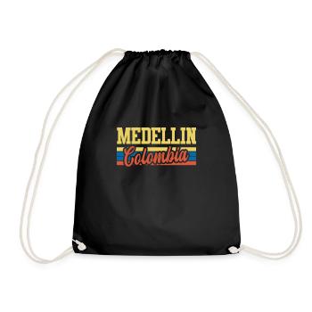 Vintage Medellin Retro Kolumbien Südamerika - Turnbeutel - Schwarz - Vorne