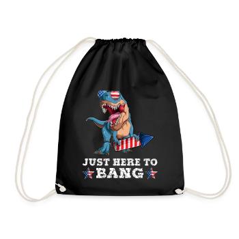 Trex 4 juillet Dinosaur Fireworks Drapeau américain - Sac de sport léger - noir - Devant