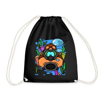 Scuba Diver Monkey Diving Goggles Scuba Diving - Turnbeutel - Schwarz - Vorne
