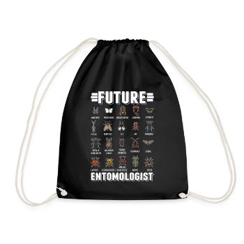 Entomologist Boys Girls Insects - Drawstring Bag - black - Front
