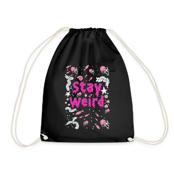 Stay Weird Unterwasser-Quallen - Turnbeutel - Schwarz - Vorne