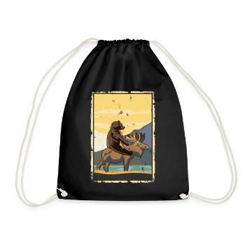 L’ours chevauche l’orignal La nature étrange - Sac de sport léger - noir - Devant