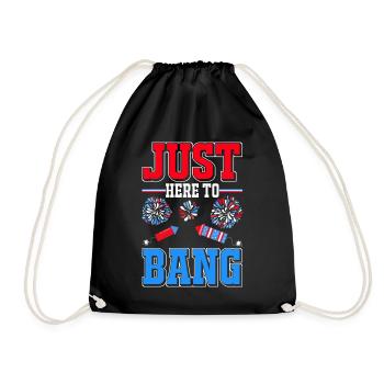 Fireworks Patriotic Party USA Celebration July 4 - Drawstring Bag - black - Front