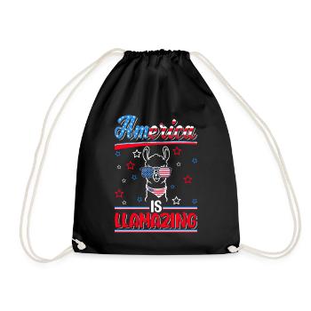 Llama USA Hommes Femmes Amérique 4 juillet - Sac de sport léger - noir - Devant