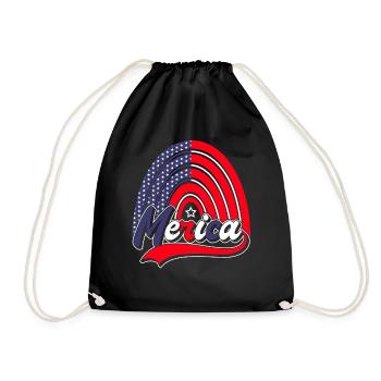 Merica July 4 America Rainbow USA - Drawstring Bag - black - Front