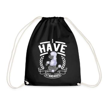 Poodle Lover Funny Standard Poodle - Drawstring Bag - black - Front