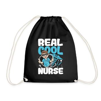 Real Cool Nurse für eine Pflegefachkraft - Turnbeutel - Schwarz - Vorne
