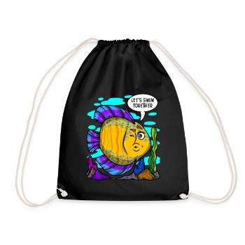 Aquarium Gift Aquarist Fish Keeping Lover - Drawstring Bag - black - Front