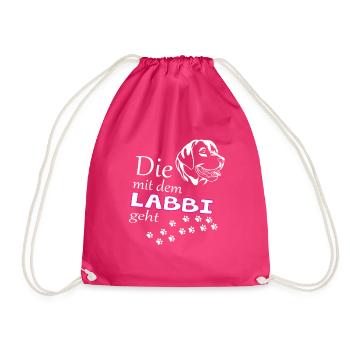 Die mit dem Labbi geht Labrador - Turnbeutel - Fuchsia - Vorne