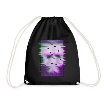 Aesthetic Girl Glitch Vaporwave Pastel Goth - Drawstring Bag - black - Front