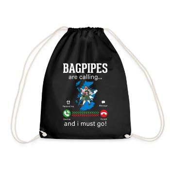 Bagpipe Musician Funny Bagpiper - Drawstring Bag - black - Front