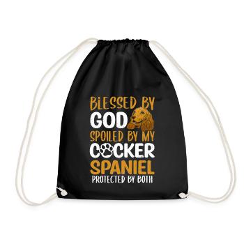 Béni par Dieu gâté par mon cocker épagneul - Sac de sport léger - noir - Devant