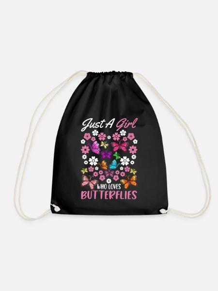 Papillon mignon Fille Papillon Papillons - Sac de sport léger - noir