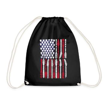 Gitarre USA Musikliebhaber 4. Juli - Turnbeutel - Schwarz - Vorne