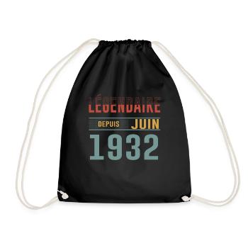 Légendaire Depuis Juin 1932 Anniversaire Cadeau - Sac de sport léger - noir - Devant