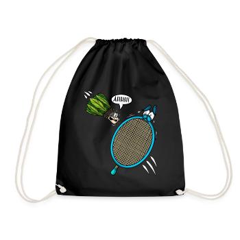 Badmintonspieler Shuttlecock schreit Ahhh - Turnbeutel - Schwarz - Vorne