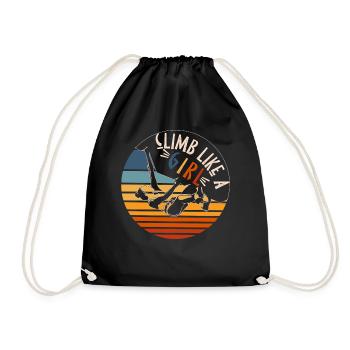 Climbing Girl Climber WoBouldering - Drawstring Bag - black - Front