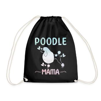 Caniche Maman Chien Mignon Caniche - Sac de sport léger - noir - Devant